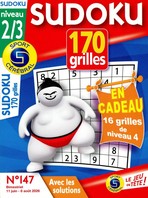 Sudoku 170 grilles niveau 2/3